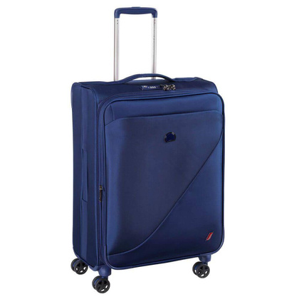 Delsey New Destination średnia niebieska walizka na kółkach 68 cm