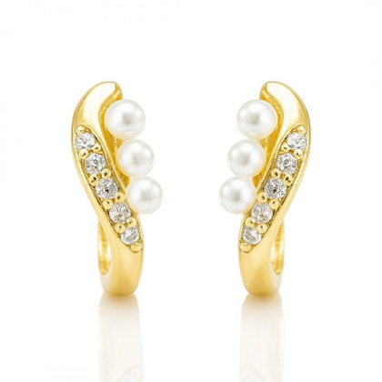 Kolczyki ze stali szlachetnej platerowane 14k złotem, zapięcie angielskie KST3430