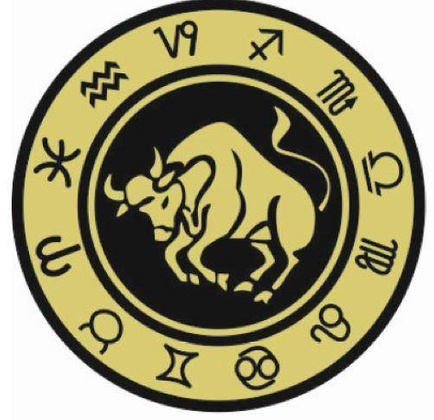 Byk - znak zodiaku - magnes. Śr. 6cm; metal emaliowany