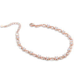 MINET Elegancka Rose gold srebrna bransoletka z białymi cyrkoniami