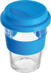 Szklany kubek z pokrywką 300 ml