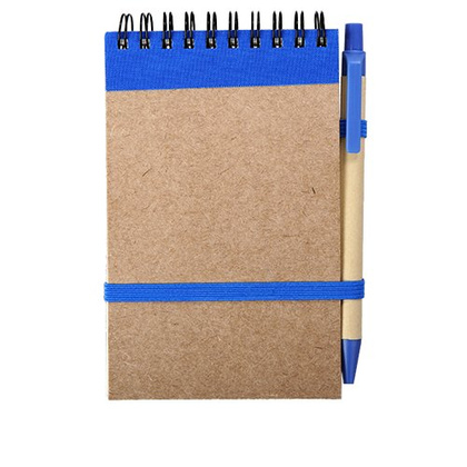 Notes eco z długopisem, Niebieski / Beżowy, 5 szt