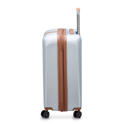 Delsey Promenade Hard średnia srebrna walizka na kółkach 66 cm