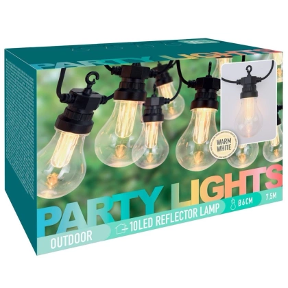Lampki ogrodowe girlanda do pomieszczeń led 10 żarówek 7,5 m