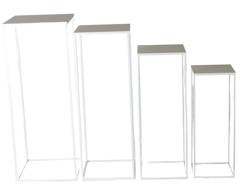 Kpl 4 metalowych stolików białych