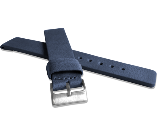 LAVVU Granatowy gładki pasek PLAIN z luksusowej skóry Top Grain - 20