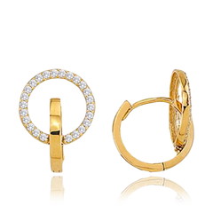 MINET Złote kolczyki z białymi cyrkoniami Au 585/1000 2,20g