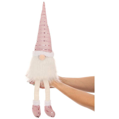 Skrzat dekoracyjny Shiny Santa 38 + 20 cm różowy