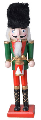 Dziadek do orzechów drewniany zielono-czerwony