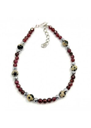 Bransoletka GRANAT JASPIS 925