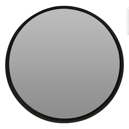 Lustro w czarnej drewnianej ramie okrągłe ścienne łazienkowe do salonu czarne 40 cm