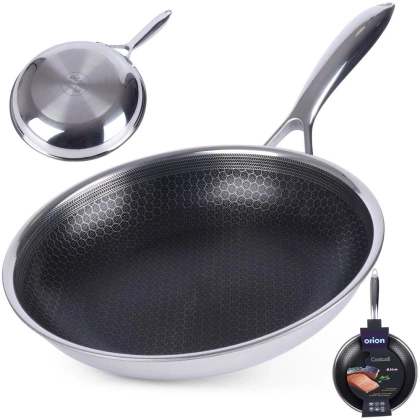 Patelnia stalowa nieprzywierająca premium COOKCELL HYBRYD 24 cm