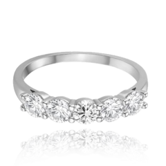 MINET Pierścien srebrny z białymi cyrkoniami wielkość 17