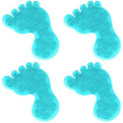 Podkładki antypoślizgowe z przyssawkami stopy niebieskie zestaw 4 szt.