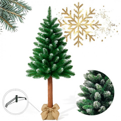 CHOINKA NA PNIU Z SOSNY, SZTUCZNA jak żywa ŚWIERK 120 CM GĘSTA OŚNIEŻONA CHO07