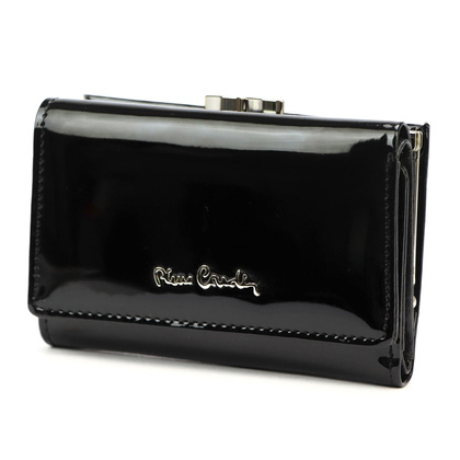 Portfel damski skórzany PIERRE CARDIN 07 SHINY 117 Czarny