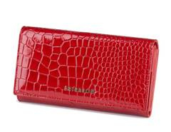 Portfel damski z motywem skóry krokodyla Peterson Czerwony
