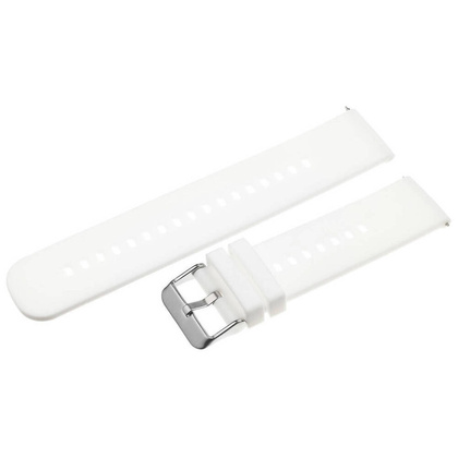 Pasek gumowy do zegarka U27 - biały/srebrny - 22mm