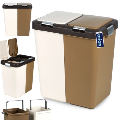 Kosz do segregacji śmieci z pokrywą na odpady duo 2x20 l