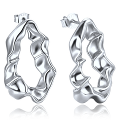 MINET Nowoczesne srebrne kolczyki