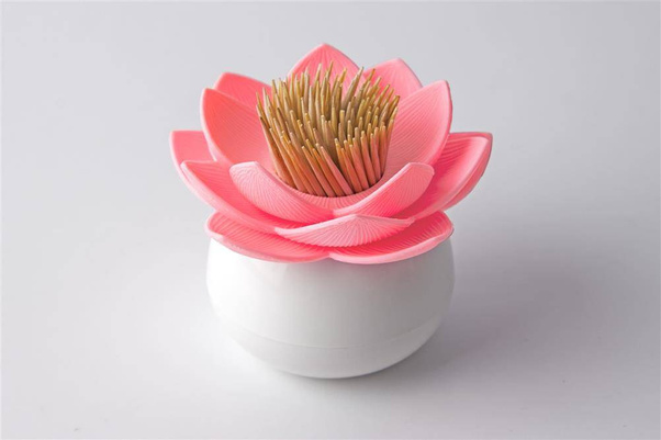 Pojemnik na wykałaczki Lotus różowy 10156-WH-PK