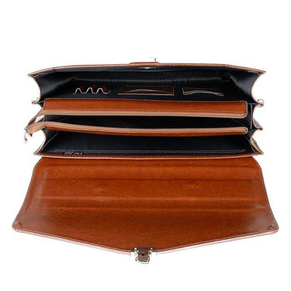 Skórzana teczka męska aktówka na laptopa brązowa - Pavone Nero Modena 2188 BR