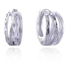 MINET Szczotkowane srebrne kolczyki pierścionki