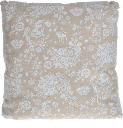 Poduszka beż z białymi różyczkami