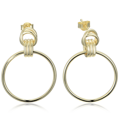 MINET Nowoczesne pozłacane kolczyki srebrne pierścionki