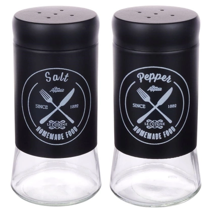 Przyprawnik solniczka pieprzniczka czarny zestaw 2 el.