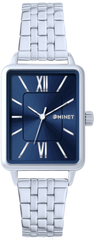 MINET Granatowy damski zegarek SIENA ze srebrna stalową bransoletką