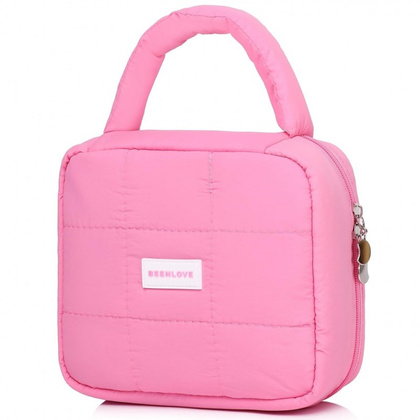 Kosmetyczka damska pikowana kuferek z rączką 18,5 x 12,5 x 13cm KS139R