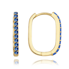 MINET Eleganckie złote kolczyki z granatowymi cyrkoniami Au 585/1000 2,00g