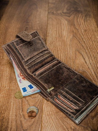 Portfel męski skórzany RM-06L-BAW BROWN