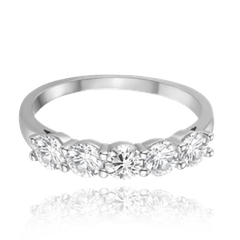 MINET Pierścien srebrny z białymi cyrkoniami wielkość 25