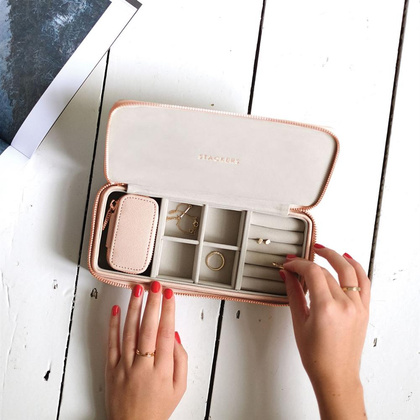Pudełko podróżne na biżuterię Travel Large Stackers blush pink