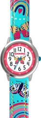 CLOCKODILE Turkusowy zegarek dla dziewczynek MOTYL