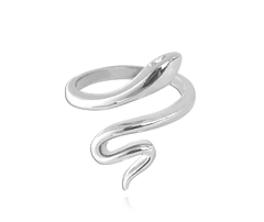 MINET Pierścien srebrny SNAKE z białymi cyrkoniami wielkość 12