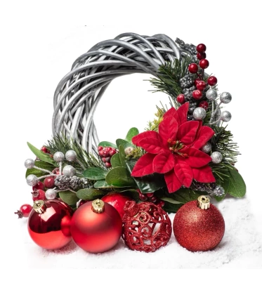 Bombki choinkowe komplet 37 szt. nietłukących plastikowych bombek - Czerwony