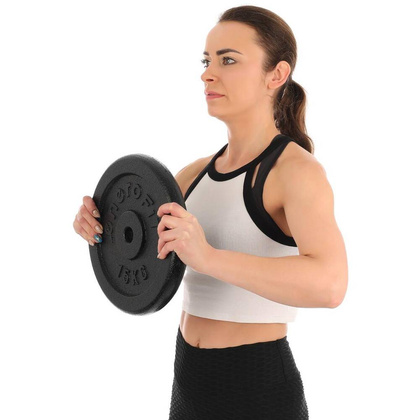 Obciążenie żeliwne czarne 15 kg Sportop fi 26,5