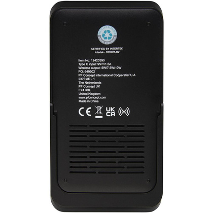 Bezprzewodowa ładowarka indukcyjna Loop o mocy 10W z tworzywa sztucznego pochodzącego z recyklingu ze stojakiem na telefon