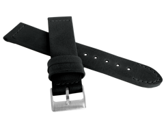 LAVVU Czarny szyty pasek RETRO z luksusowej skóry Top Grain - 20