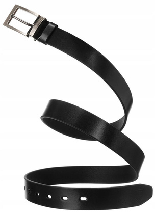 Skorzany waski pasek meski z klasyczna klamra