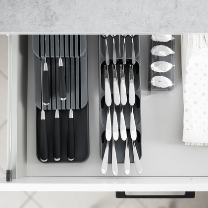 Organizer wkład do szuflady na sztućce szary 39x11,5x5,5 cm