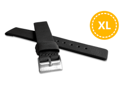 LAVVU XL Czarny gładki pasek Plain z luksusowej skóry Top Grain - 20 XXL