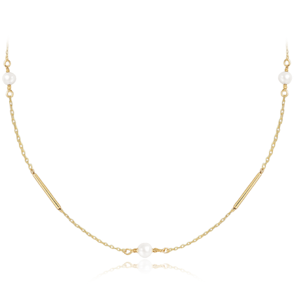 MINET Elegancki złoty naszyjnik z perłą Au 585/1000 2,40g