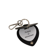 Skórzany brelok serce z Twoim napisem personalizowany prezent E25s164