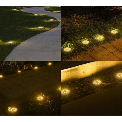 lampa solarna 8 LED SMD do wbicia w podłoże kpl. 4 szt.