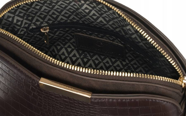 Listonoszka damska ze skory ekologicznej z tloczeniem na wzor skory krokodyla