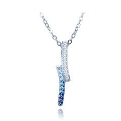 MINET Naszyjnik srebrny z białymi i niebieskimi cyrkoniami